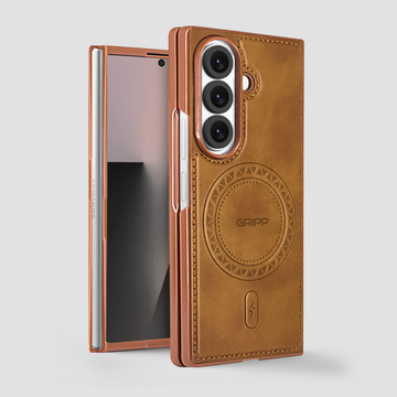 Gripp Vintage MagSafe Case for Samsung Galaxy Z Fold 7 - Brown