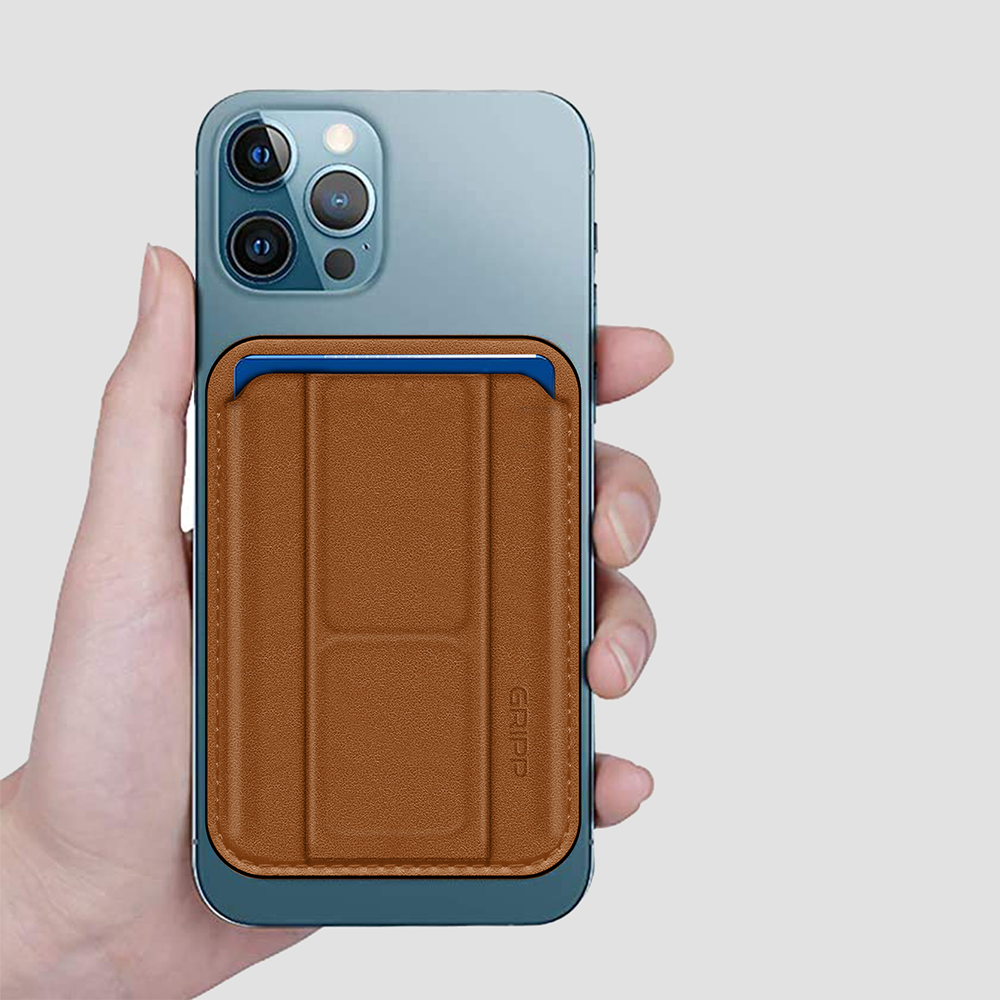 GRIPP MagSafe Wallet Card Holder With Stand - Camel