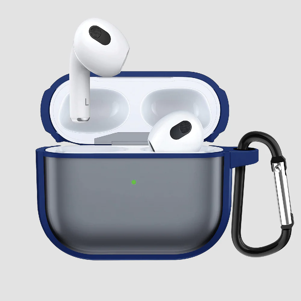 GRIPP Bolt Matte Apple AirPods Pro (1st Generation) Case with Carabiner Hook - Blue
