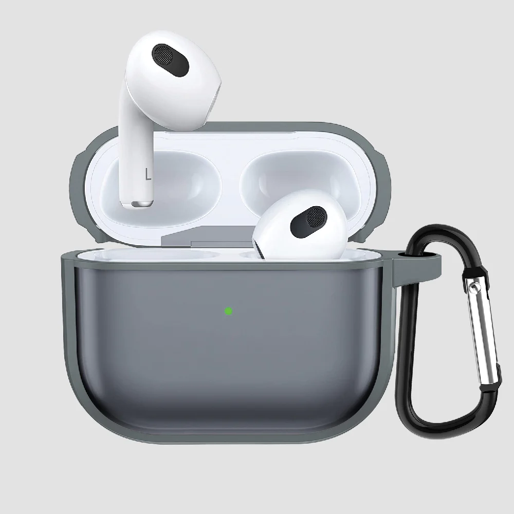 GRIPP Bolt Matte Apple AirPods Pro (1st Generation) Case with Carabiner Hook - Grey
