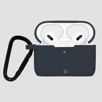 GRIPP Silicone Apple AirPods Pro (1st Generation) Case with Carabiner Hook - Charcoal