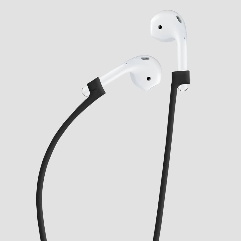 GRIPP Silicone Apple AirPods (1st & 2nd Generation) Case with Carabiner Hook - Black