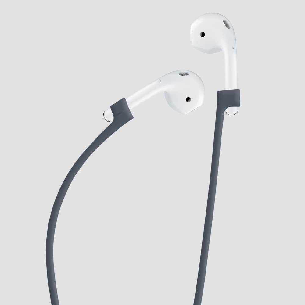 GRIPP Silicone Apple AirPods (1st & 2nd Generation) Case with Carabiner Hook - Charcoal