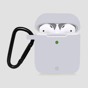 GRIPP Silicone Apple AirPods (1st & 2nd Generation) Case with Carabiner Hook - Grey