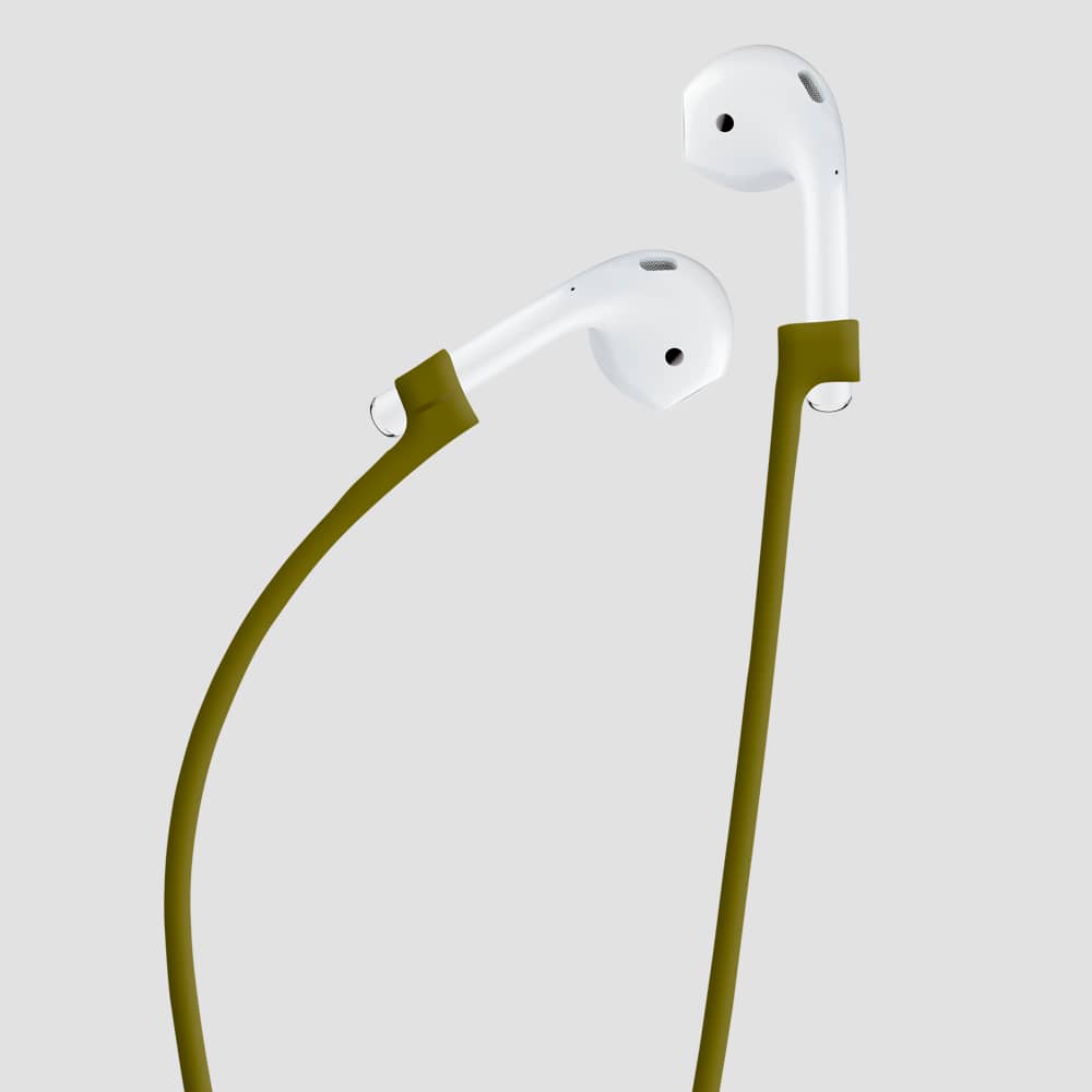 GRIPP Silicone Apple AirPods (1st & 2nd Generation) Case with Carabiner Hook - Olive Green
