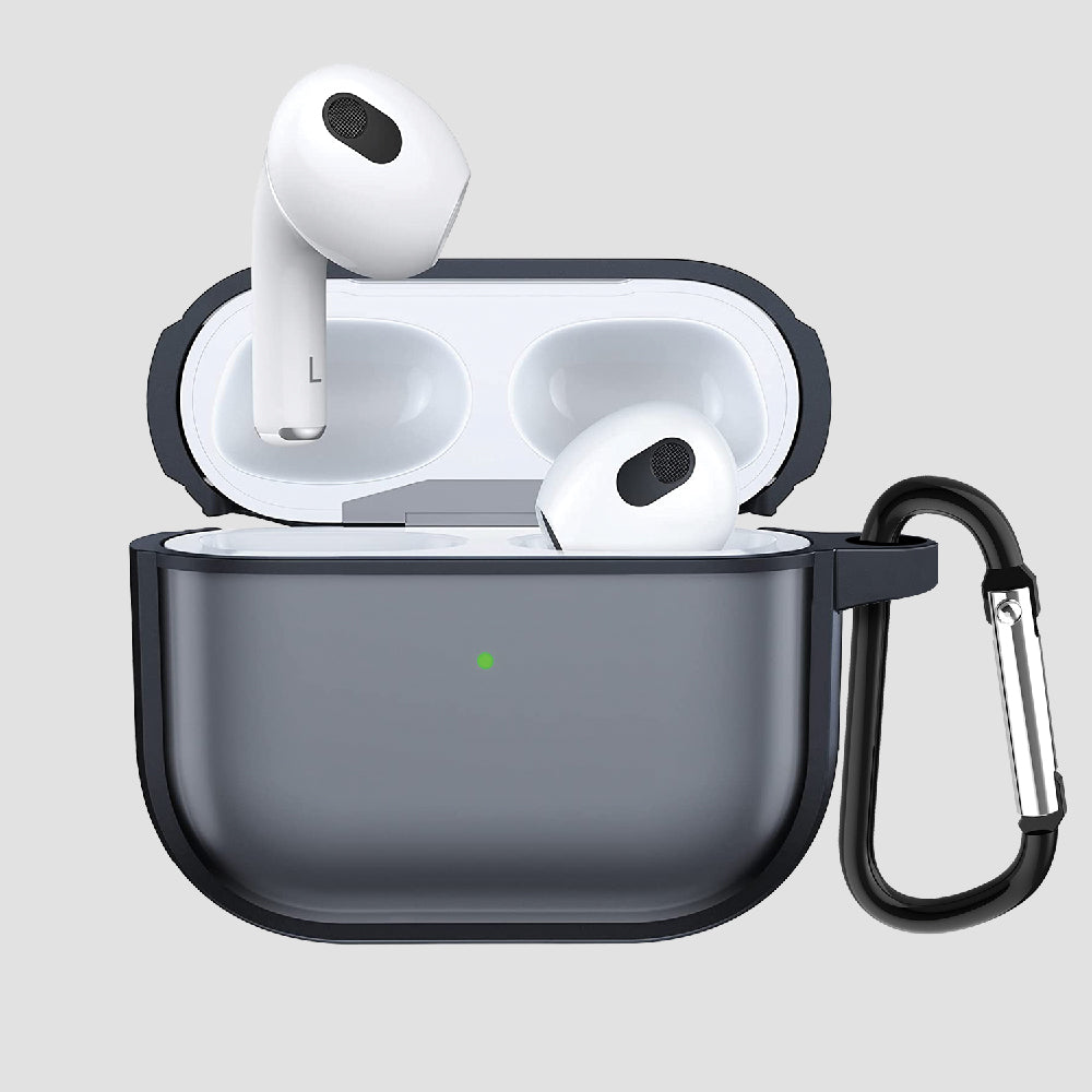 GRIPP Bolt Matte Apple AirPods (3rd Generation) Case with Carabiner Hook - Black