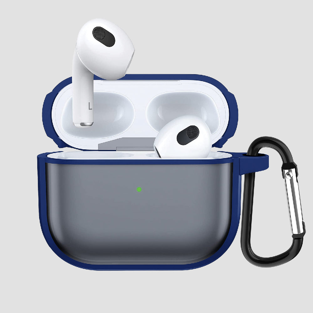 GRIPP Bolt Matte Apple AirPods (3rd Generation) Case with Carabiner Hook - Blue