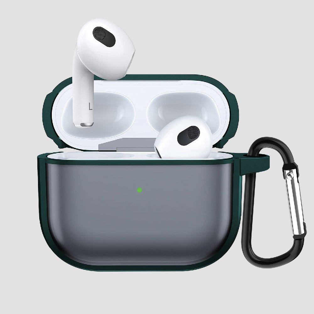 GRIPP Bolt Matte Apple AirPods (3rd Generation) Case with Carabiner Hook - Green