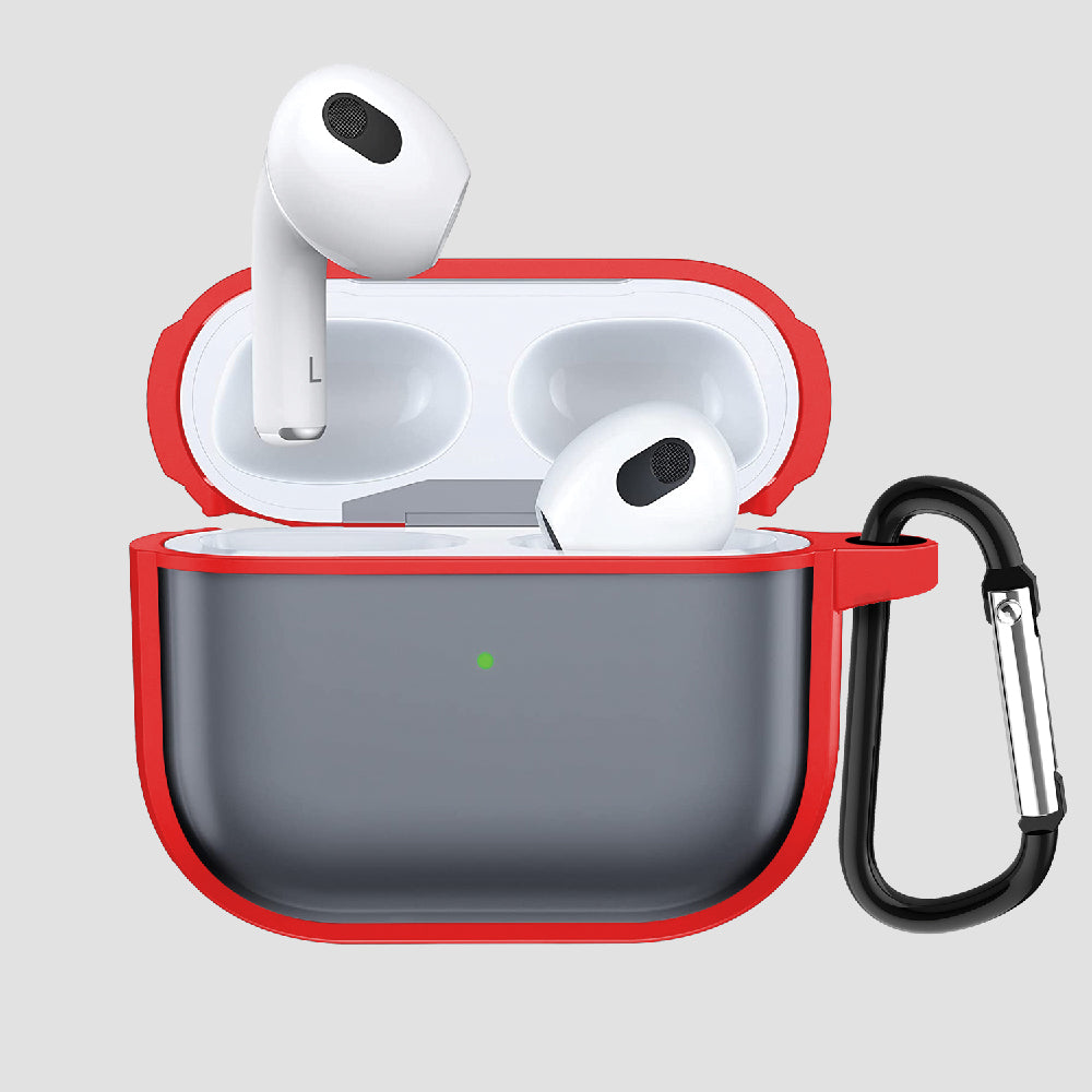 GRIPP Bolt Matte Apple AirPods (3rd Generation) Case with Carabiner Hook - Red