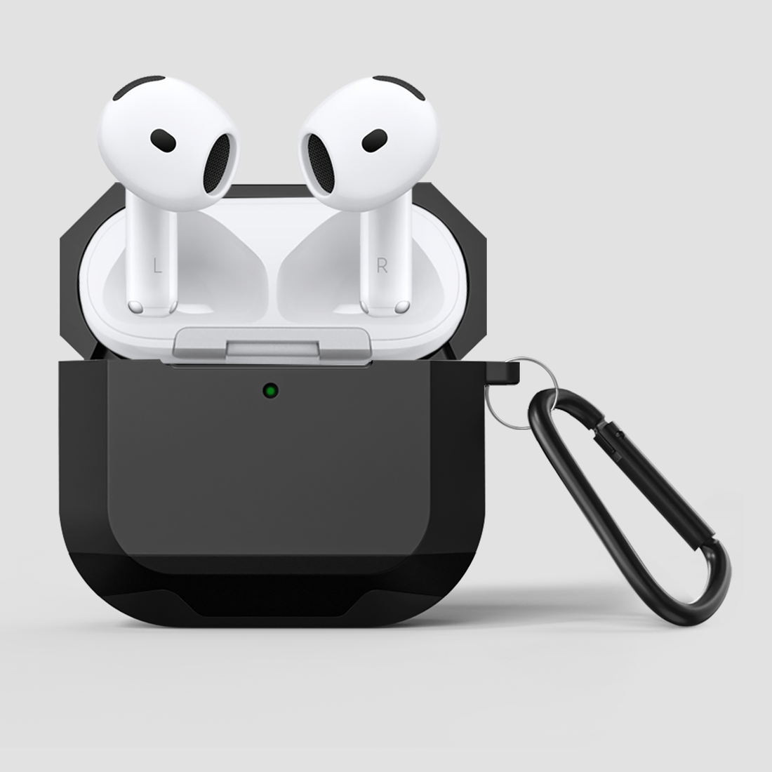 GRIPP Elegance Apple AirPods (4th Generation) Case with Carabiner Hook - Black/Black