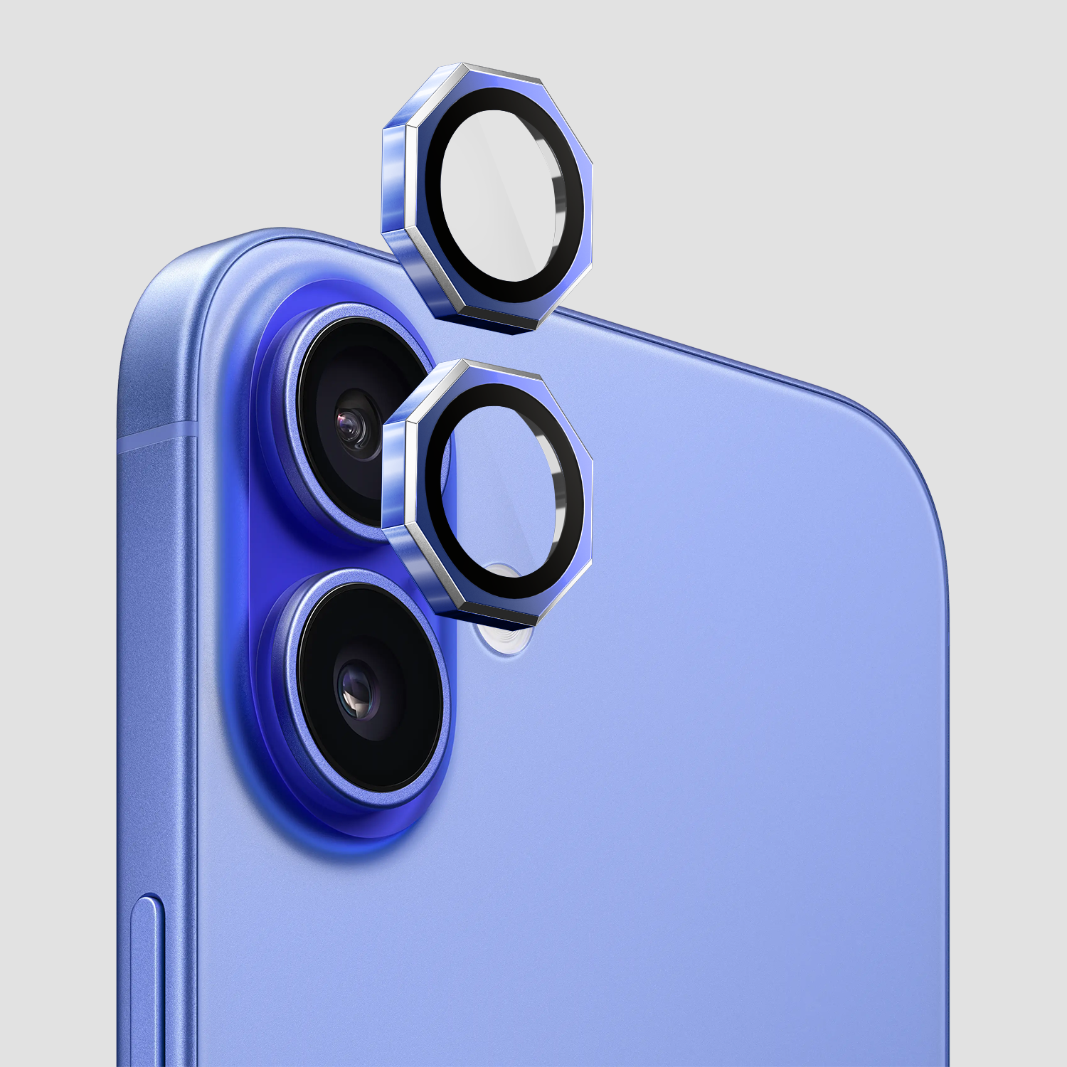 GRIPP Focal Octagon Camera Lens Protector 2N1 Compatible with Apple iPhone 16 Plus - Blue