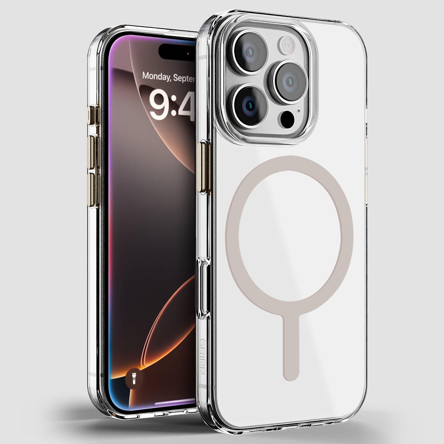 GRIPP Clear Xtreme Apple iPhone 16 Pro MagSafe Case with 6ft Drop Tested - Natural Titanium