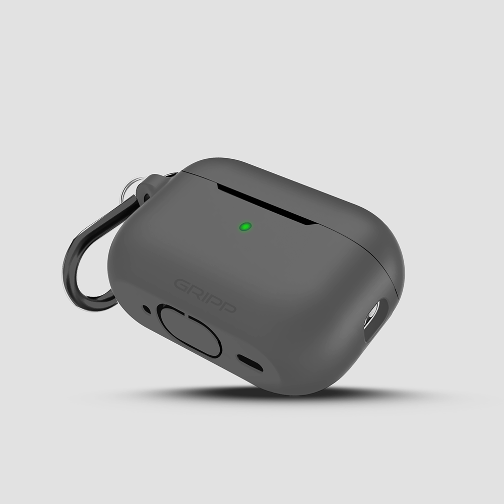 GRIPP Rubon Apple AirPods Pro (2nd Generation) Case with Keyring Hook - Charcoal