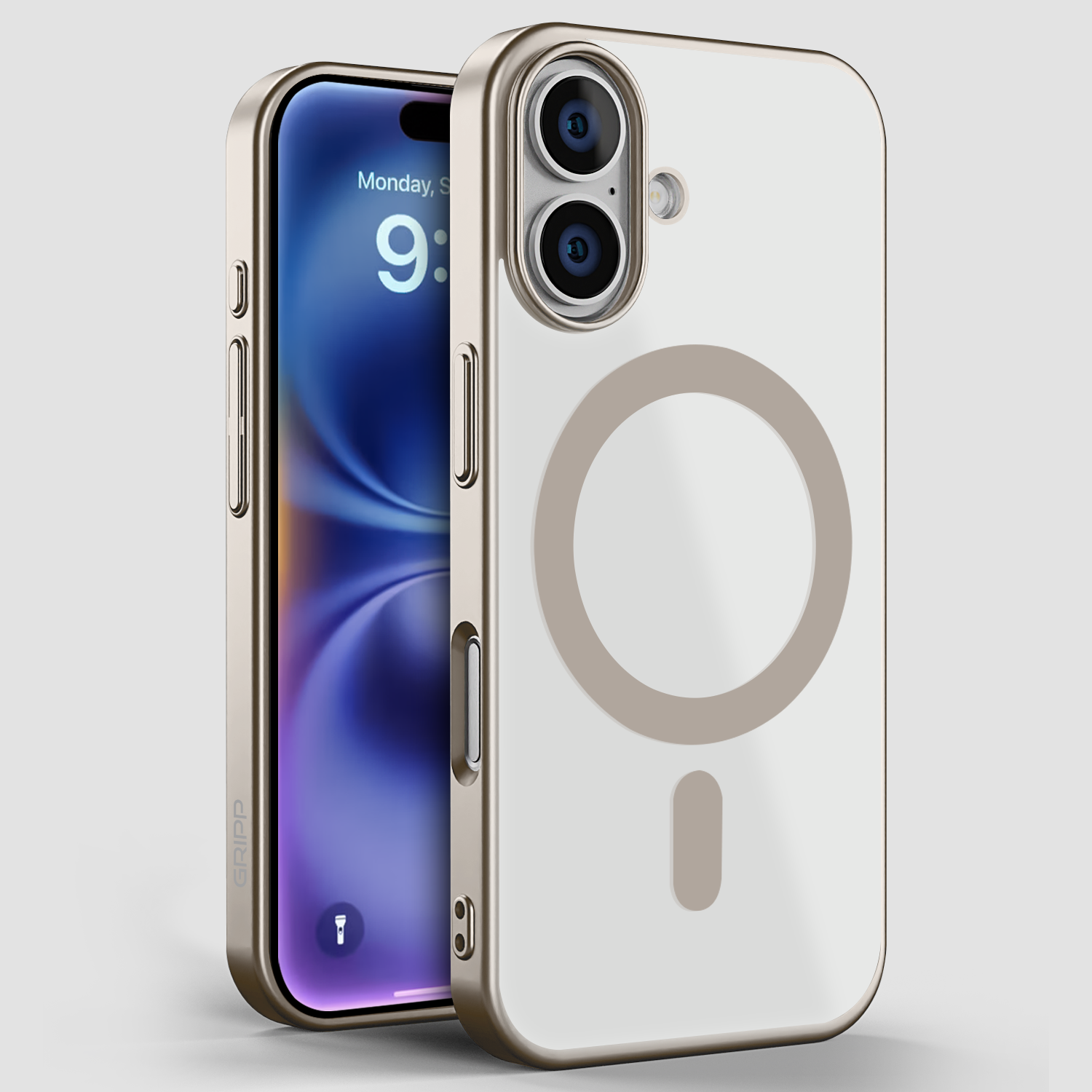 GRIPP Glacier Slim Apple iPhone 16 Plus MagSafe Case with 6ft Drop Tested - Natural Titanium