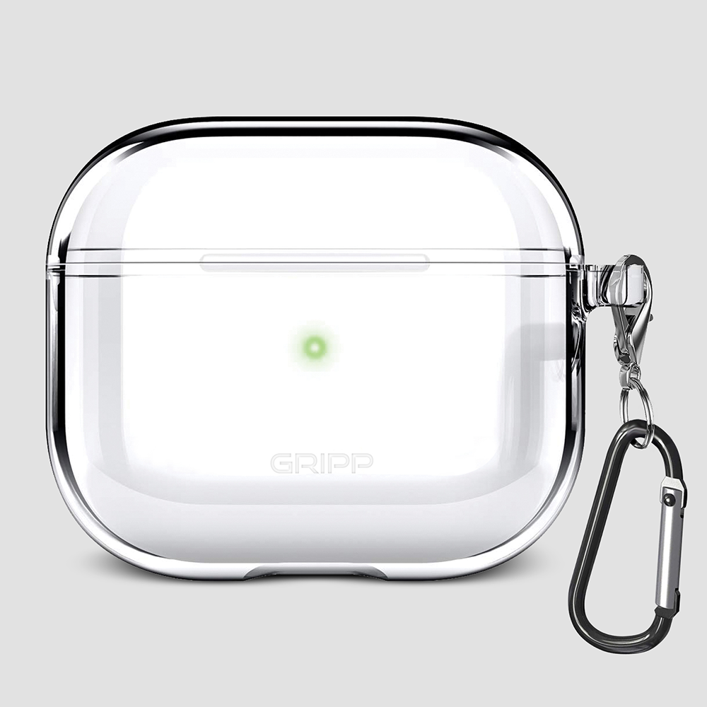 GRIPP Clear Apple AirPods (3rd Generation) Case with Keyring Hook - Clear