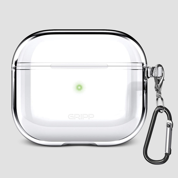 GRIPP Clear Apple AirPods (3rd Generation) Case with Keyring Hook - Clear