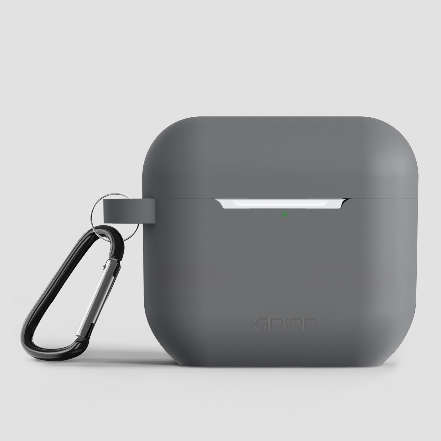 GRIPP Rubon Apple AirPods (4th Generation) Case with Keyring Hook & Strap - Charcoal