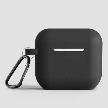 GRIPP Rubon Apple AirPods (4th Generation) Case with Keyring Hook & Strap - Black