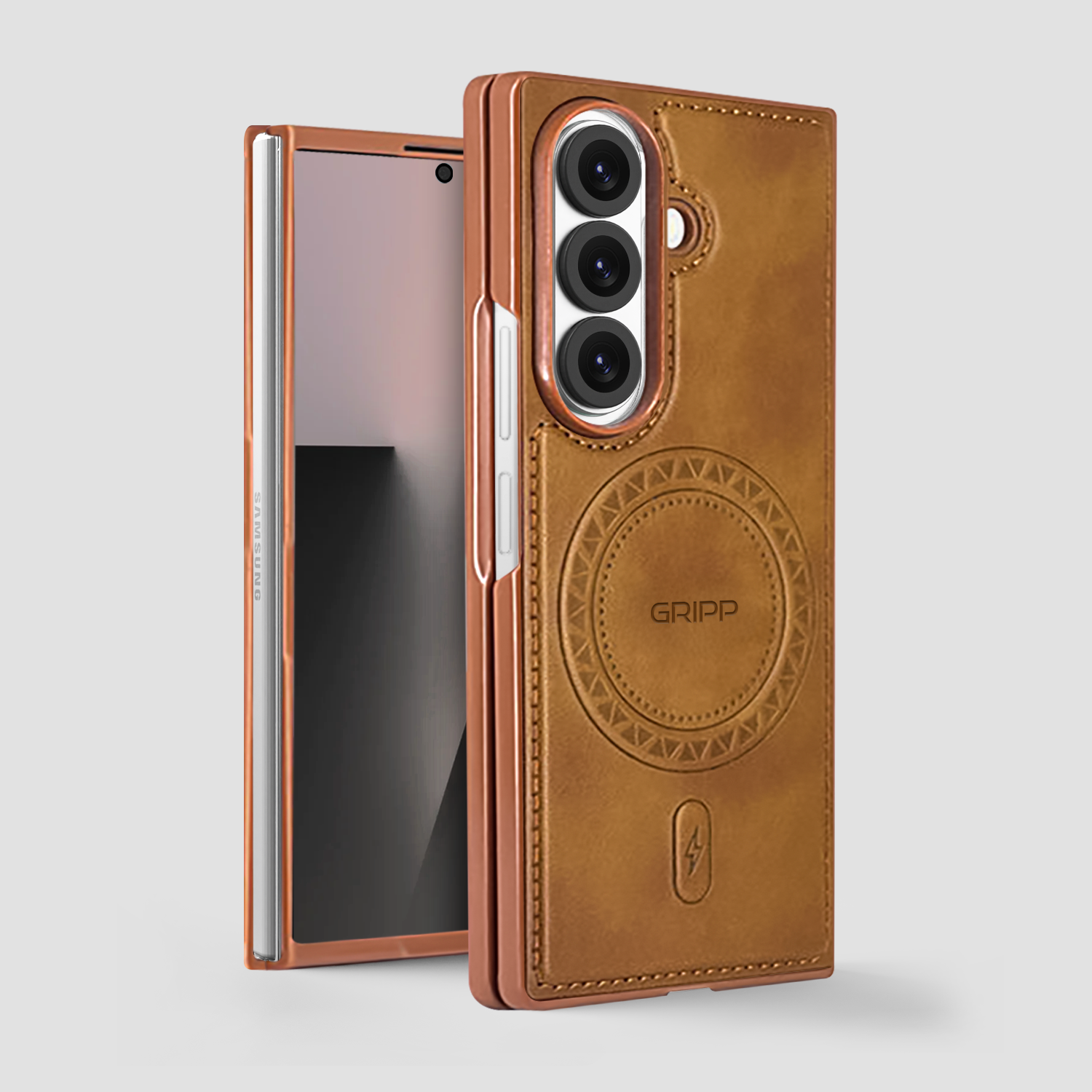 Gripp Vintage MagSafe Case for Samsung Galaxy Z Fold 7 - Brown
