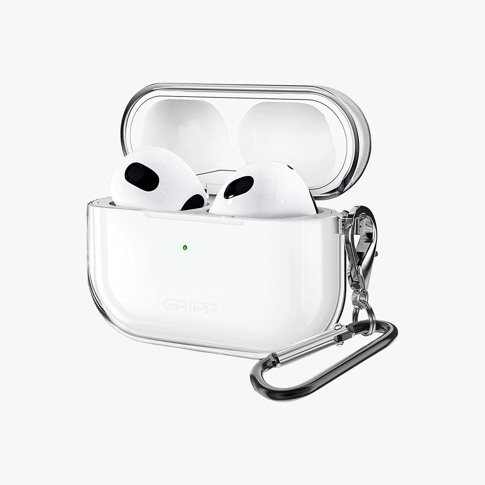 GRIPP Clear Apple AirPods (3rd Generation) Case with Carabiner - Clear