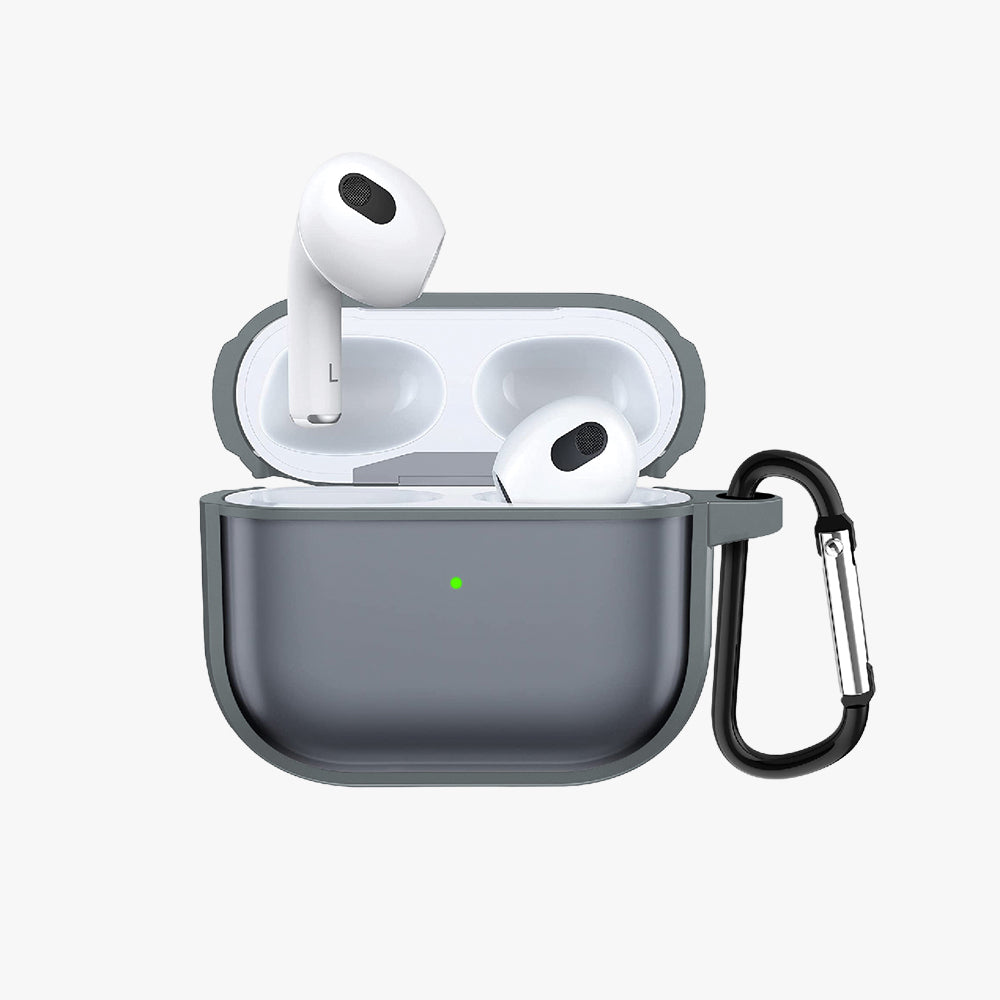 GRIPP Bolt Matte Apple AirPods Pro (1st Generation) Case with Carabiner - Grey