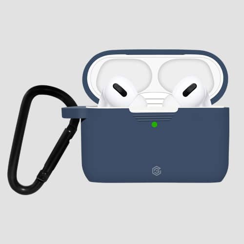 GRIPP Silicon Apple AirPods Pro (1st Generation) Case with Keyring Hook & Strap - Indigo