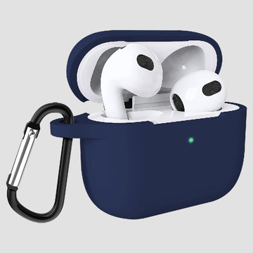 GRIPP Silicon Apple AirPods (3rd Generation) Case with Keyring Hook & Strap - Indigo