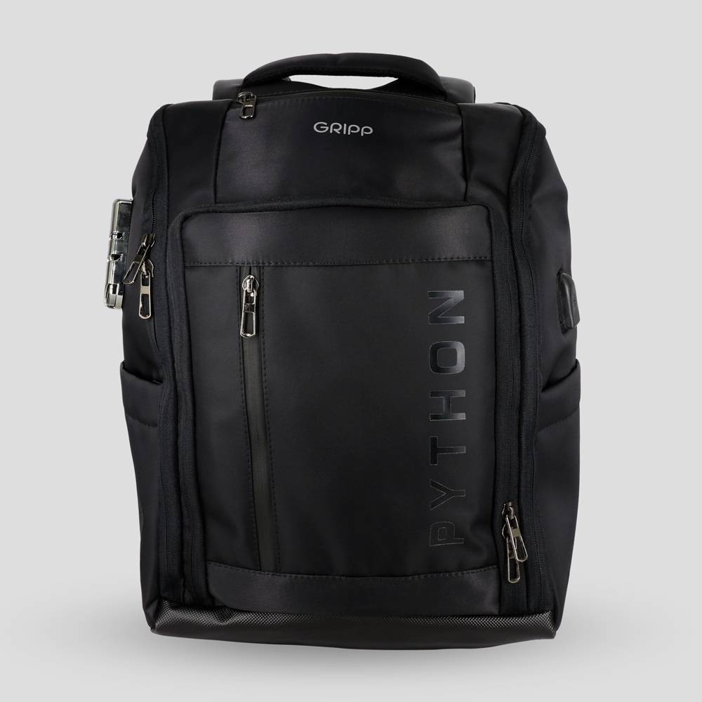 GRIPP Python Backpack Upto 16 Inch for Laptop/MacBook - Black